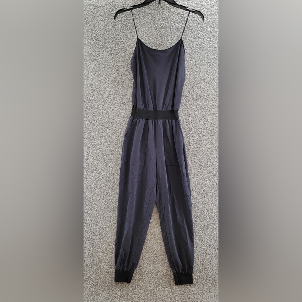 Theory Women's Scoop Neck Spaghetti Straps Tapered Leg Jumpsuit